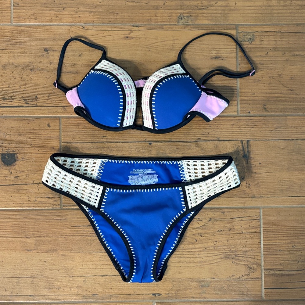 Victoria's Secret Blue and Pink Bikini M / 34B